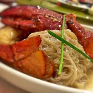 Braised Boston lobster in superior broth with vermicelli
