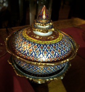 Traditional Thai dinnerware at Erawan.