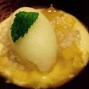 Mango Cream, Jackfruit, Sago, Lime Sorbet