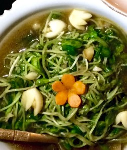 Stie fried Sunflower Stems with Garlic