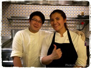 Chefs at the noodle open kitchen
